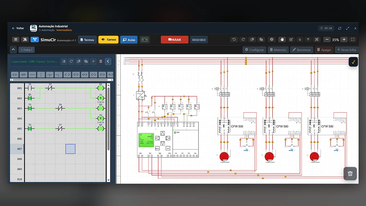 Automação Industrial — Nova interface: Ladder e três inversores CFW500 no mesmo projeto