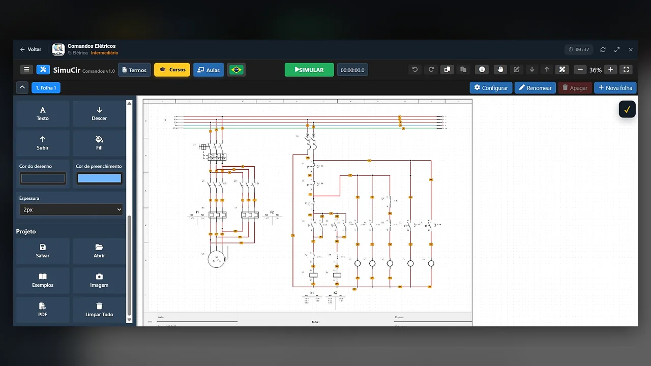 Comandos Elétricos — Diagrama de comando em simbologia normalizada
