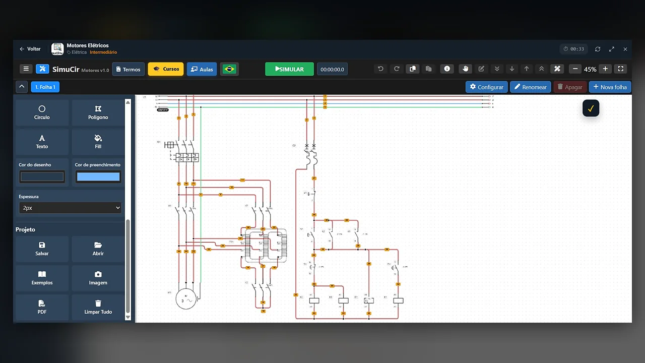 Motores Elétricos — Esquema de partida de motores em simbologia